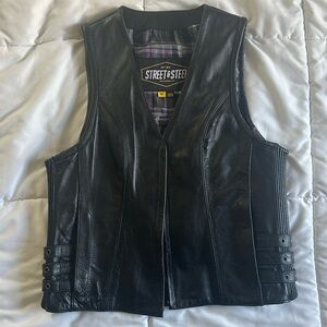 Street & Steel Nightstar Black Leather Vest M